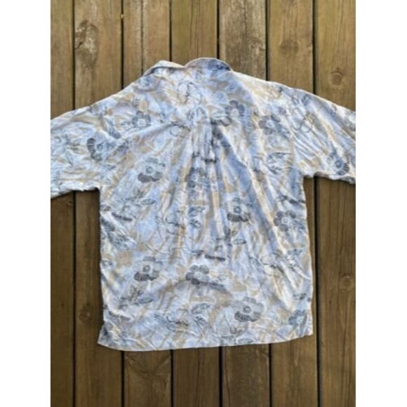 Marc Edwards Men's Rayon XXL Gray Floral Hawaiian Short Sleeve Button Up Shirt - Picture 6 of 9
